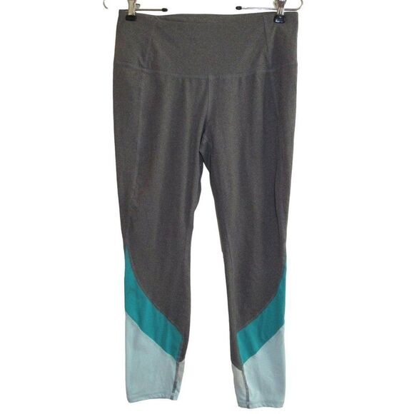 Tangerine Gray & Blue Capri Active Leggings Size M - Picture 1 of 4
